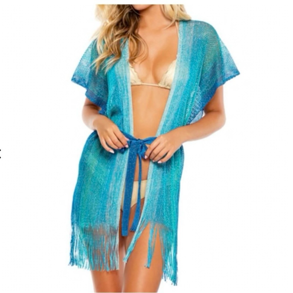 Luli Fama Turquoise Ombre Swim Cover-Up
